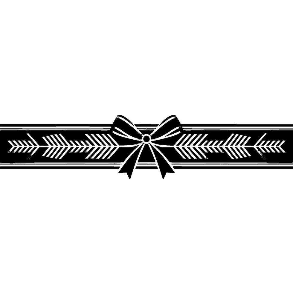 Elegant Black And Silver Ribbon With Bow, Art Deco, Template vector