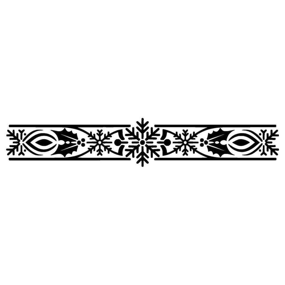 Elegant Black Christmas Border With Snowflake Holly Elements vector