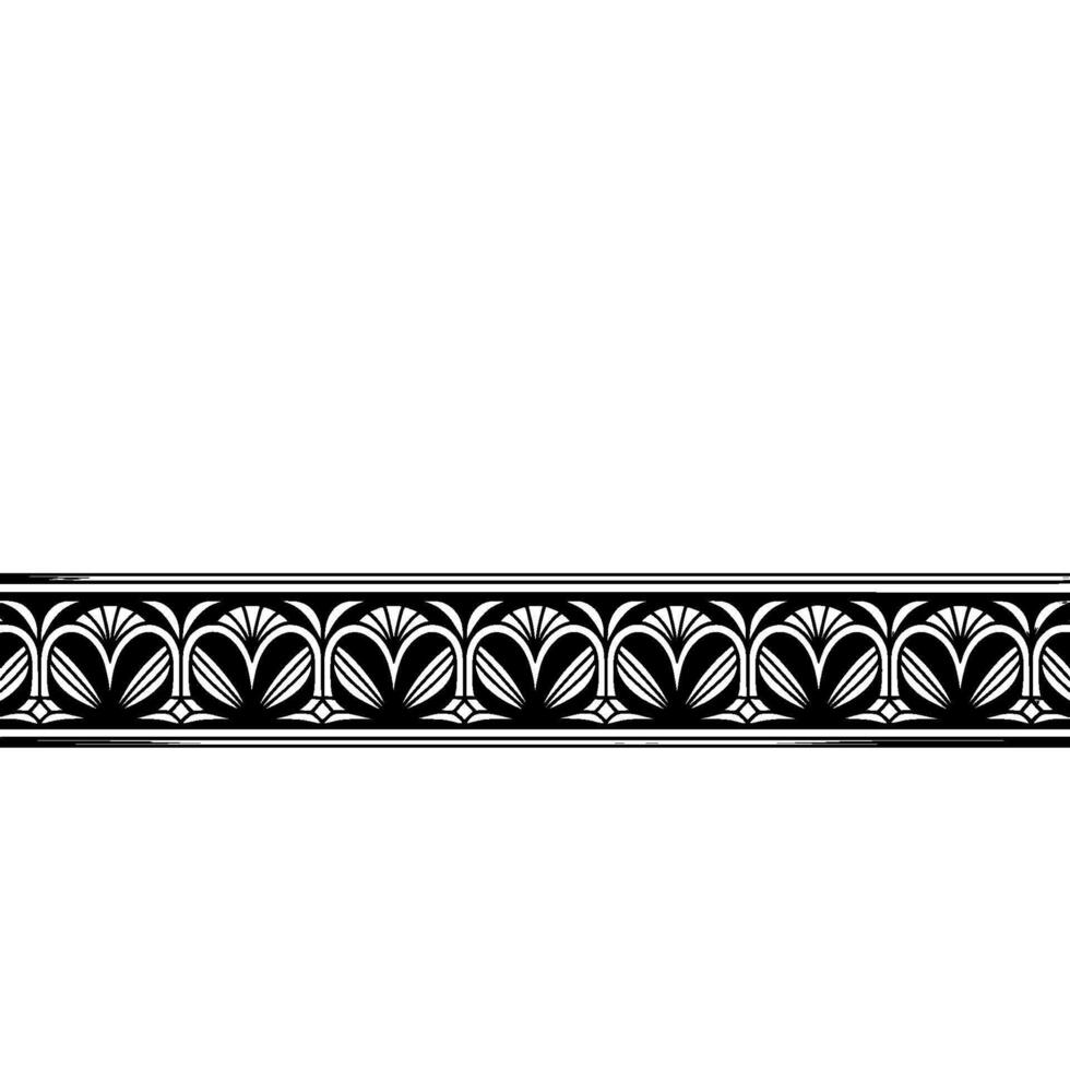 Art Deco Border Pattern, Elegant Decorative On White vector