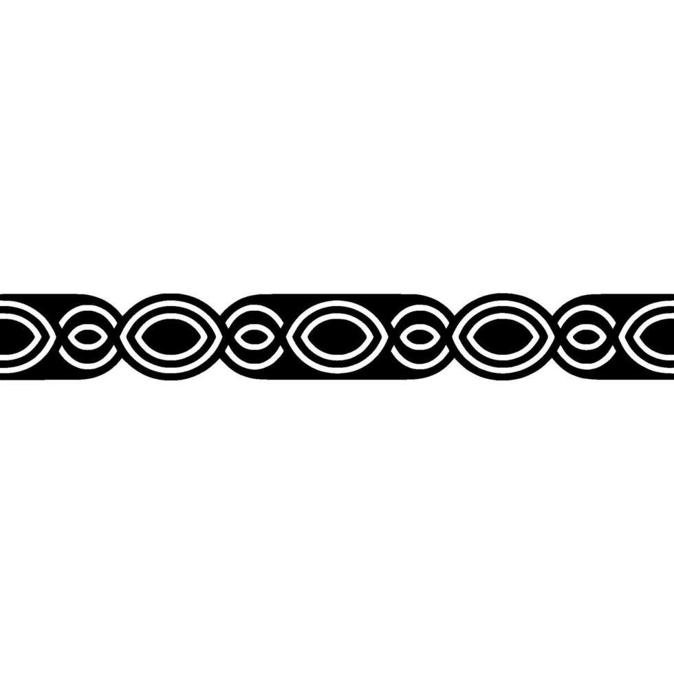 Abstract Black And White Seamless Border, Minimalist Ornament vector