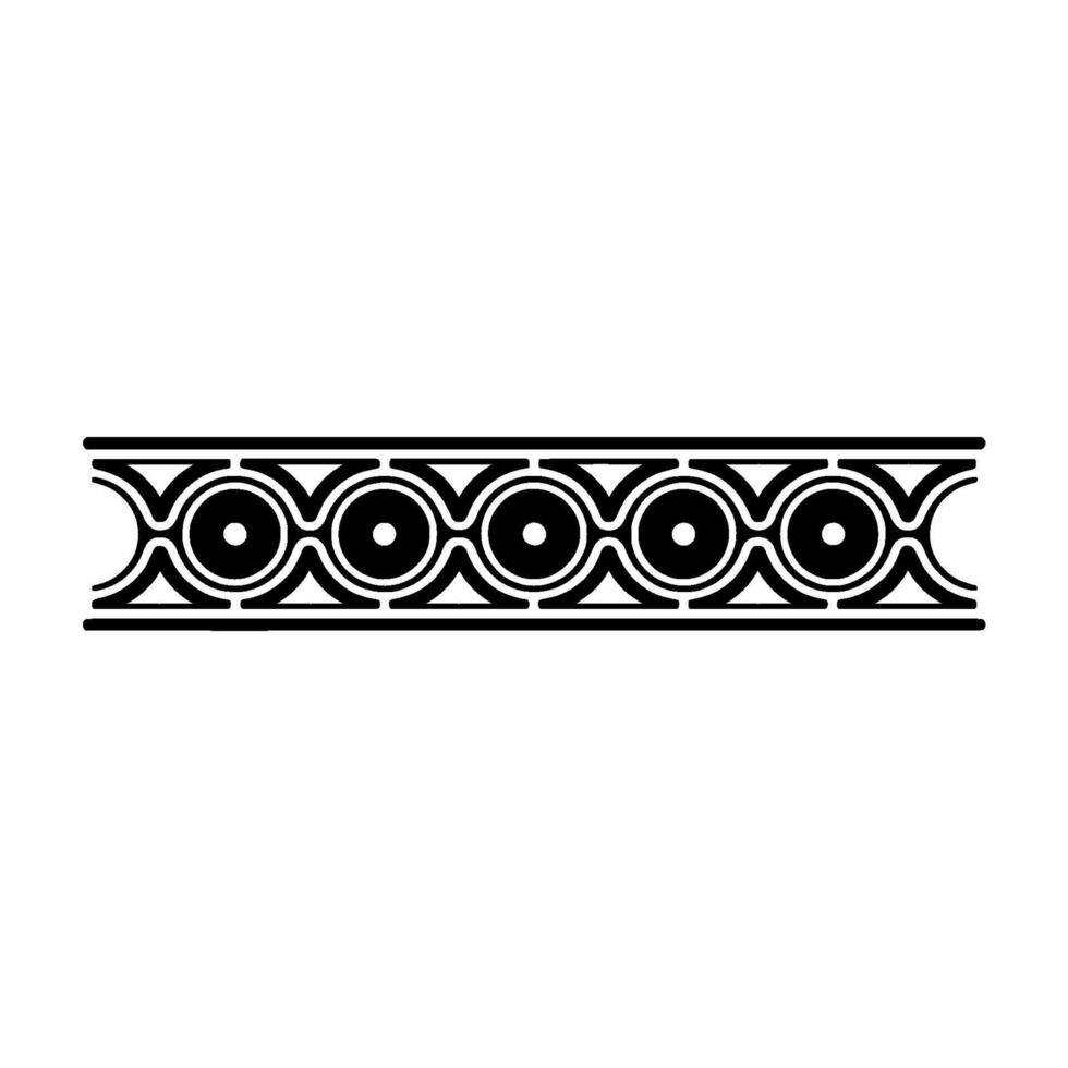 Decorative Black Border Geometric Pattern On White Background vector