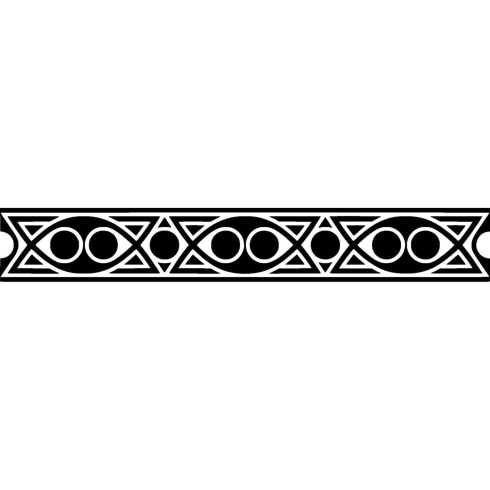 Geometric Border In Black And White, Decorative Ornament vector