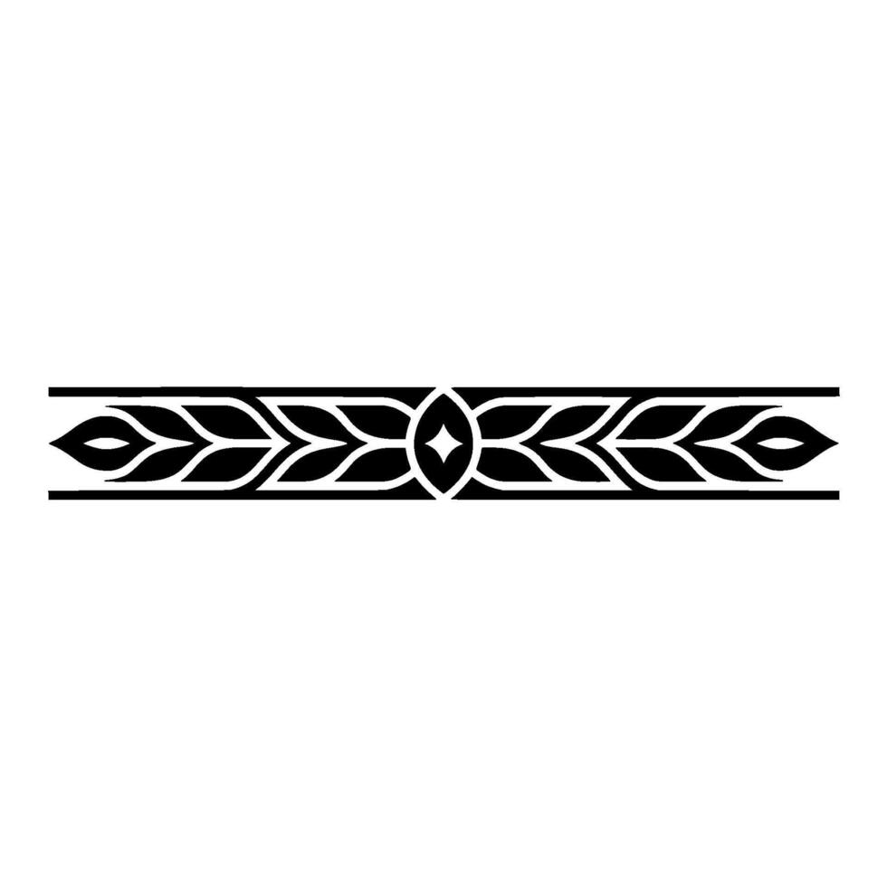 Ornamental Floral Border, Black White vector