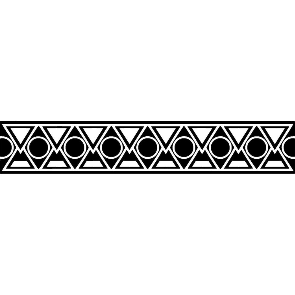 Geometric Border In Black And White, Decorative Edge vector
