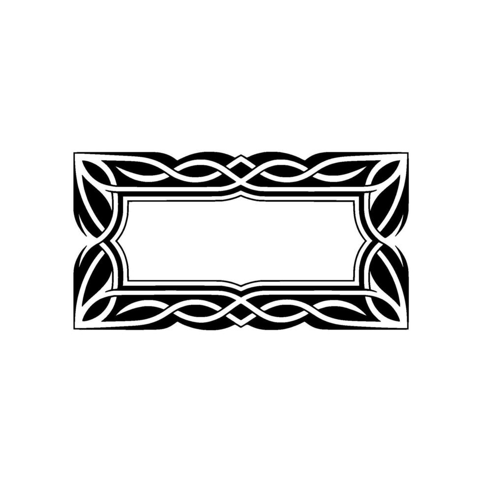 Celtic Knotwork Rectangular Frame On White Background vector