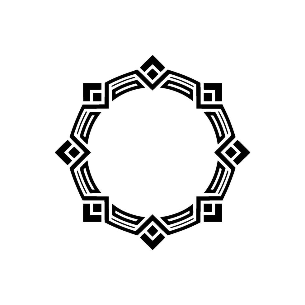 Geometric Decorative Black White Circular Frame Modern vector