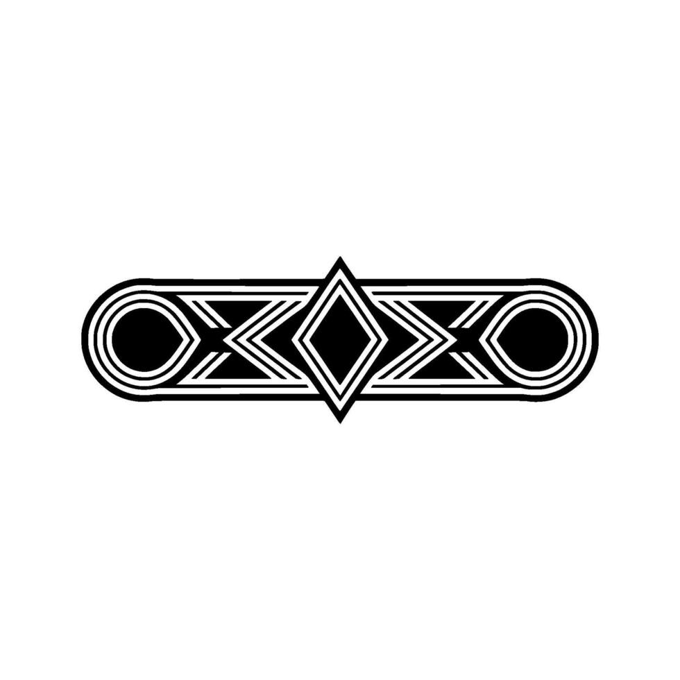 Deco Style Geometric Ornament On White Background, Symmetrical Abstract vector