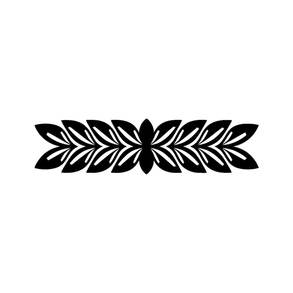 Elegant Black White Floral Border, Minimalist Illustration vector