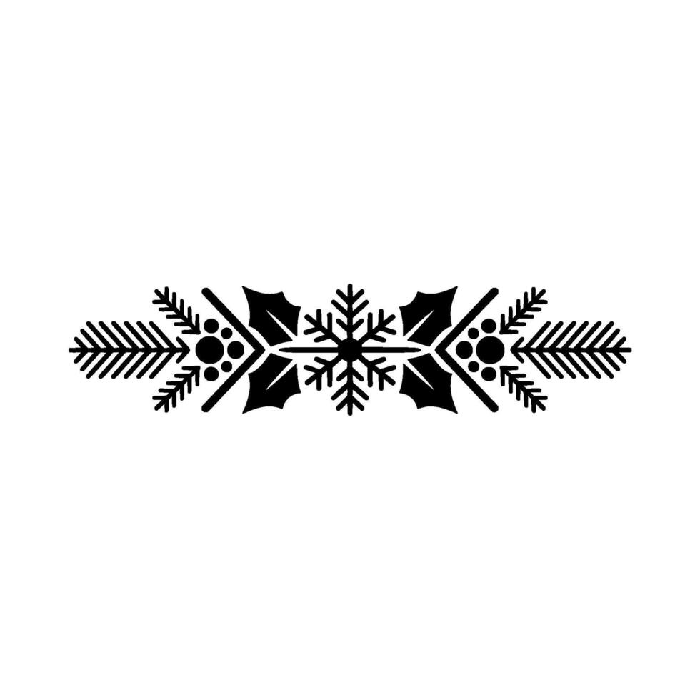 Minimalist Christmas Ornament Black White Holiday Border vector