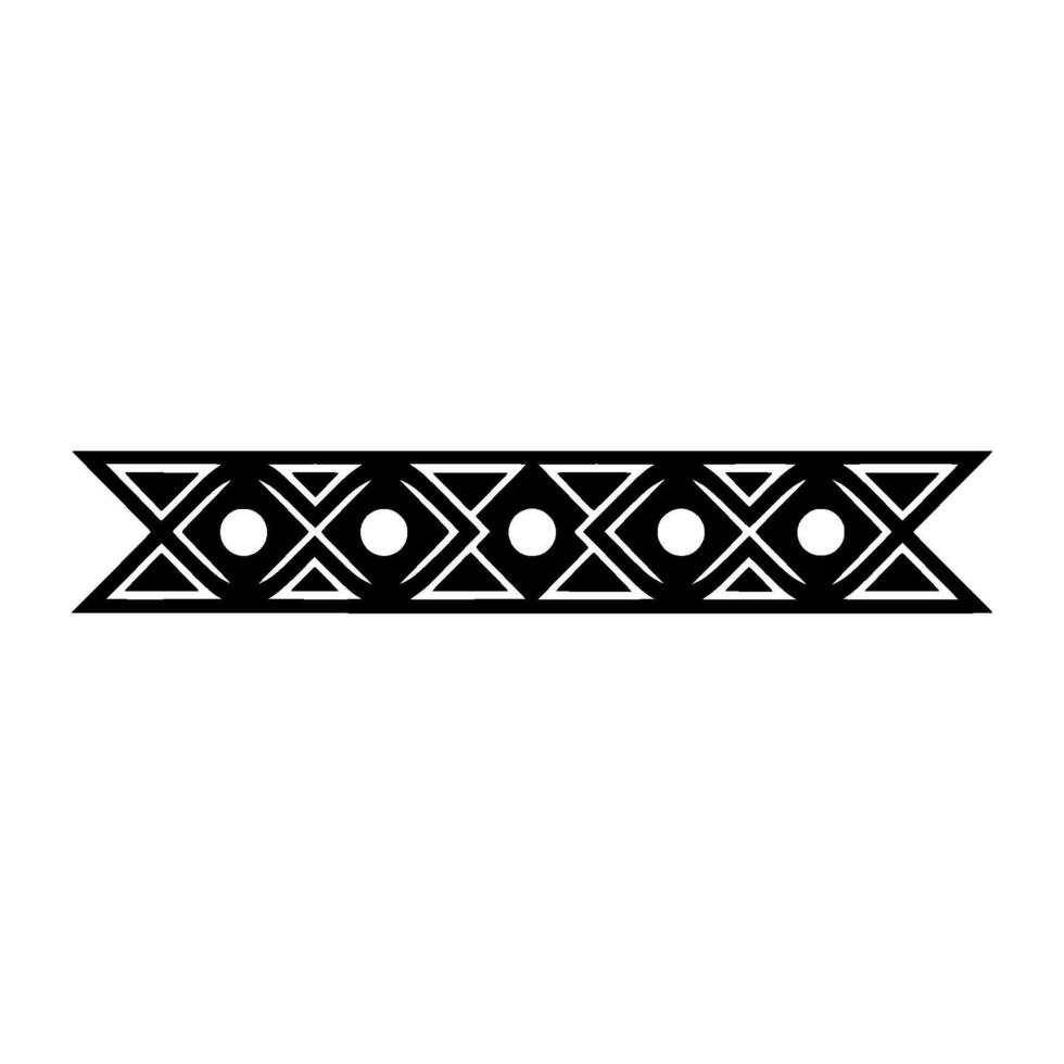 Geometric Border, Tribal Ornament, Minimalist Black White vector