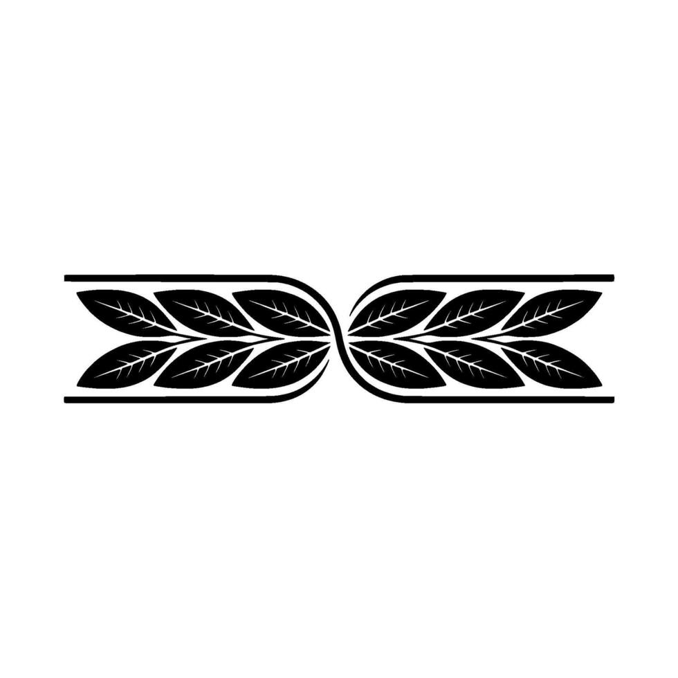 Minimalist Leaf Border Elegant Black White, Decorative Element vector
