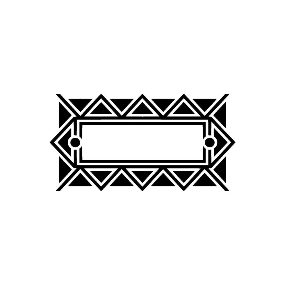 Minimalist Black And White Aztec Style Labelbadge vector