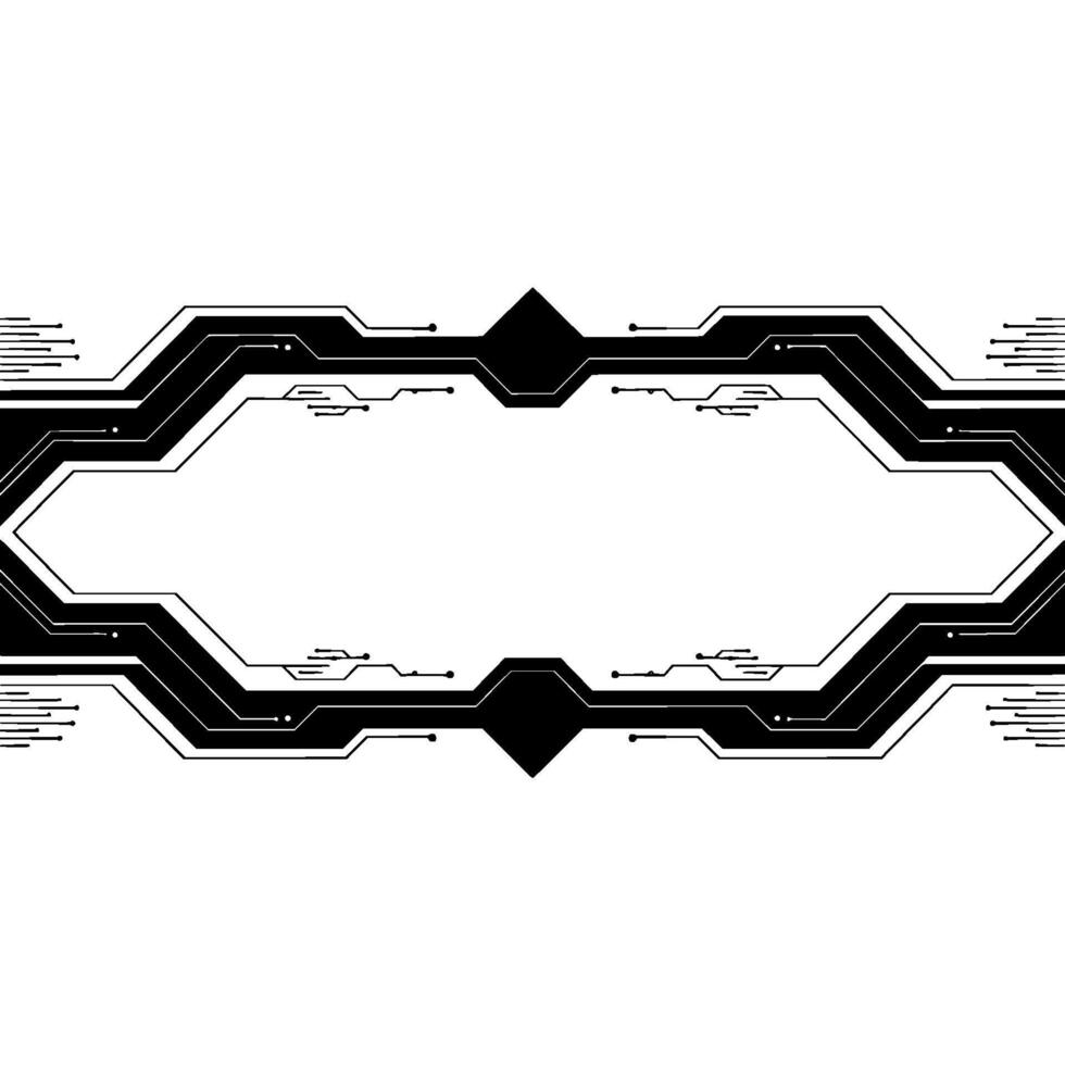 Abstract Tech Circuitry Frame With Copy Space, Minimalist vector