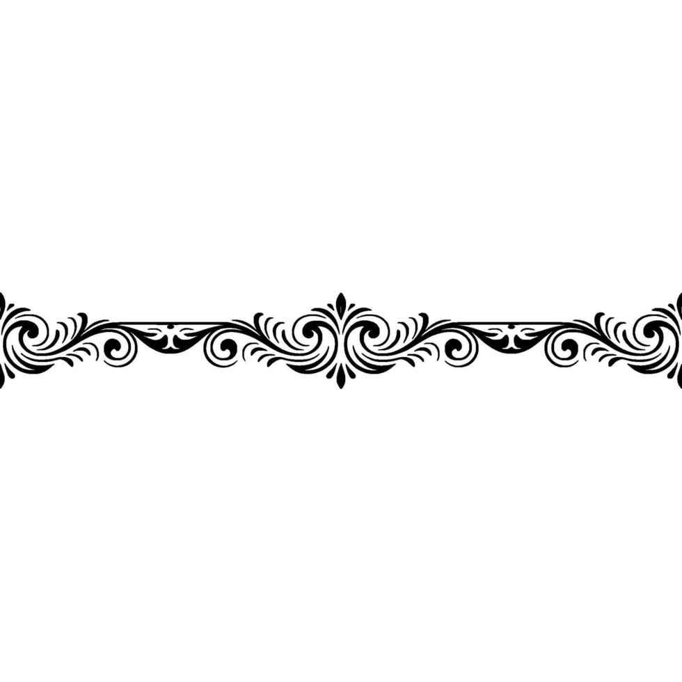 Elegant Black Ornament On White Background Decorative Border vector