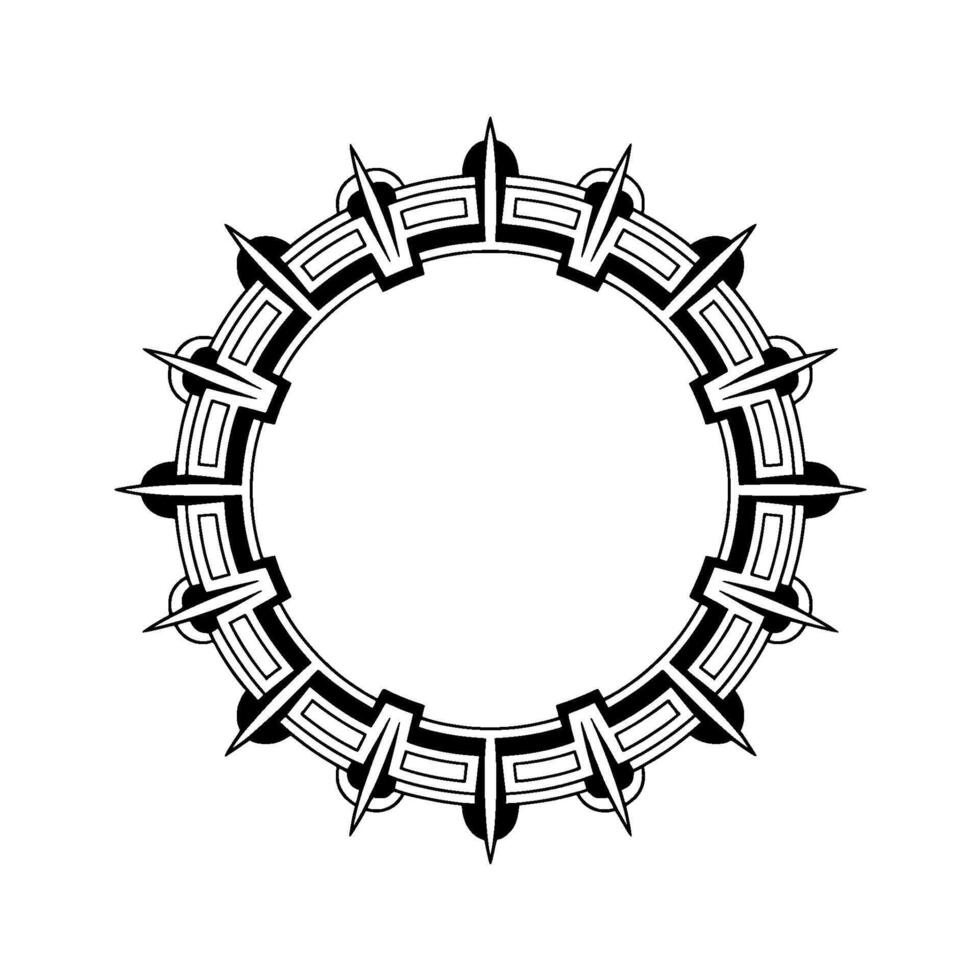 Geometric Black Circle Ornament, Decorative Border vector
