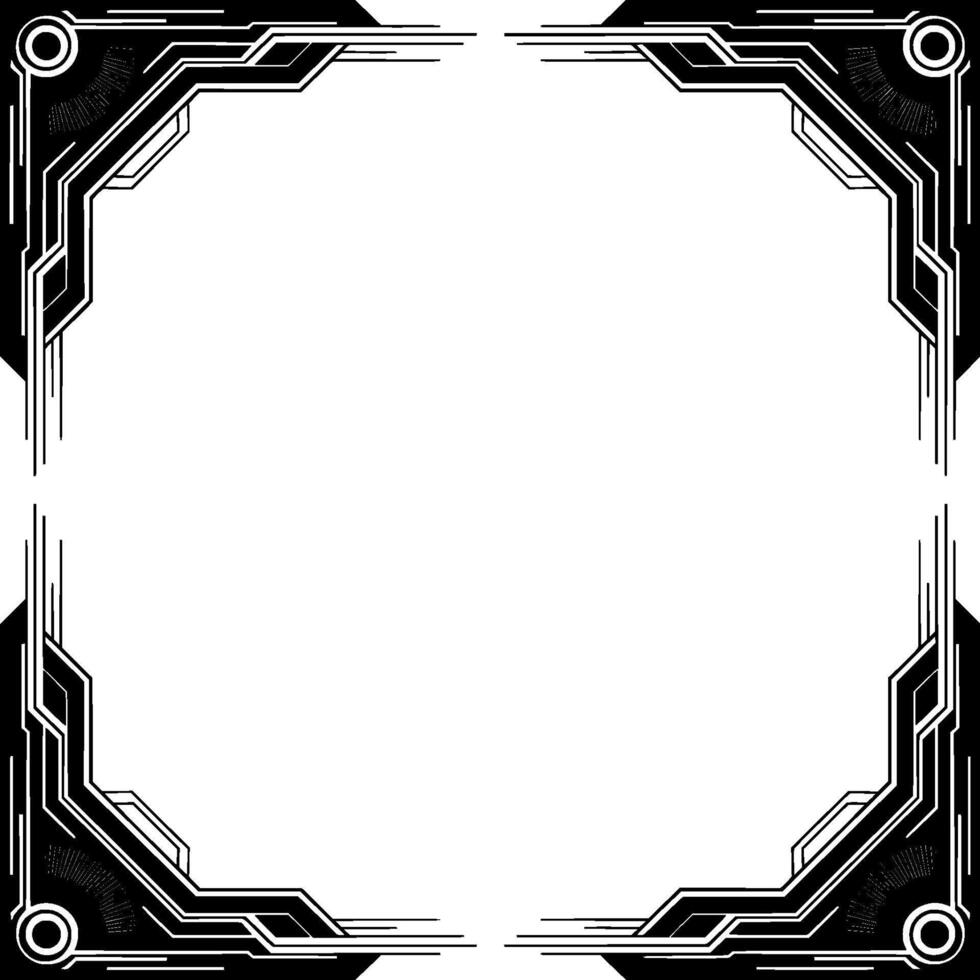 Art Deco Frame Geometric Black White Border - Ornate vector