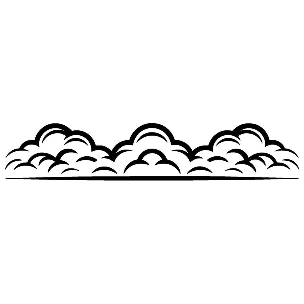 Stylized Cloudscape Border, Minimalist vector