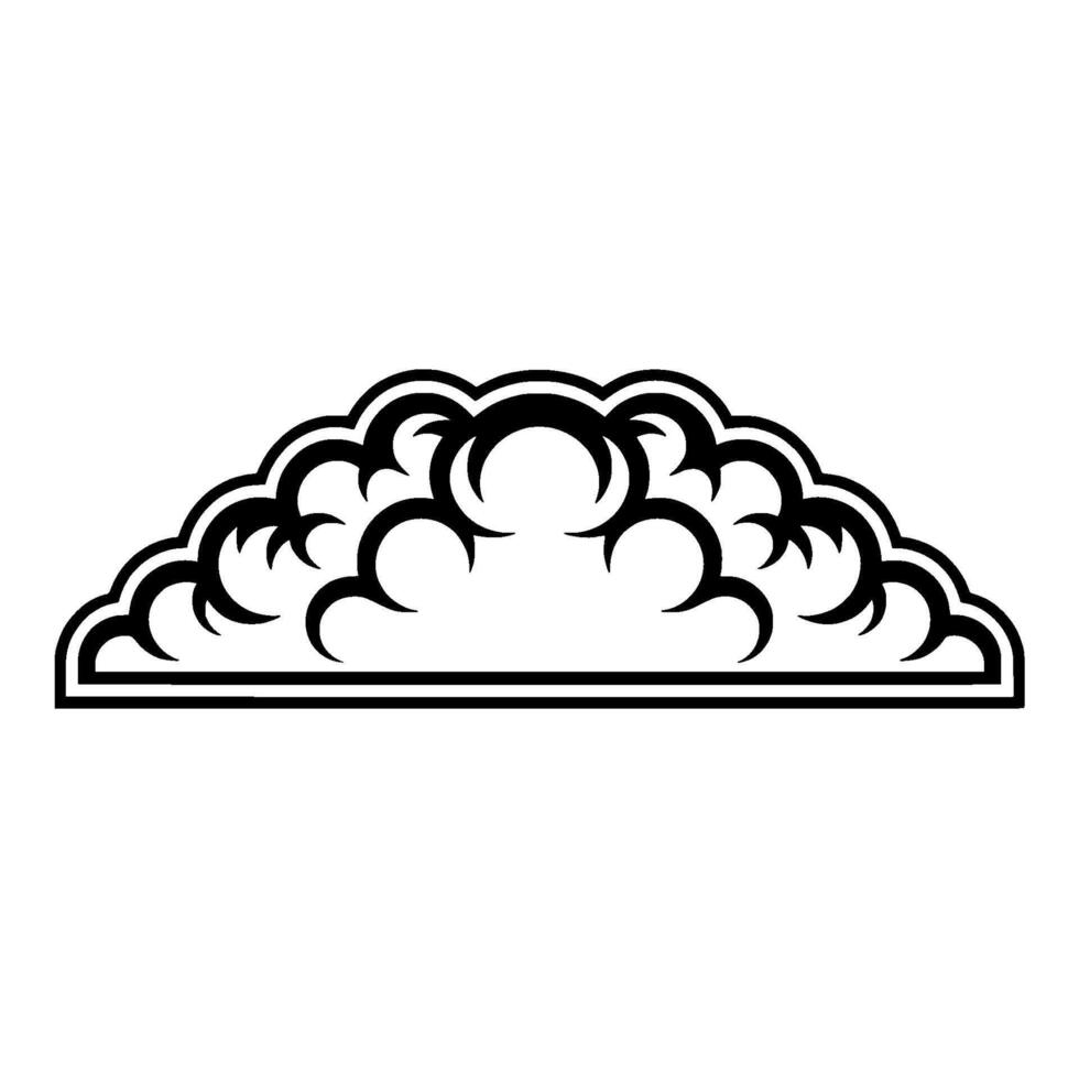 Stylized Cloud Border, Minimalist, Lineart vector