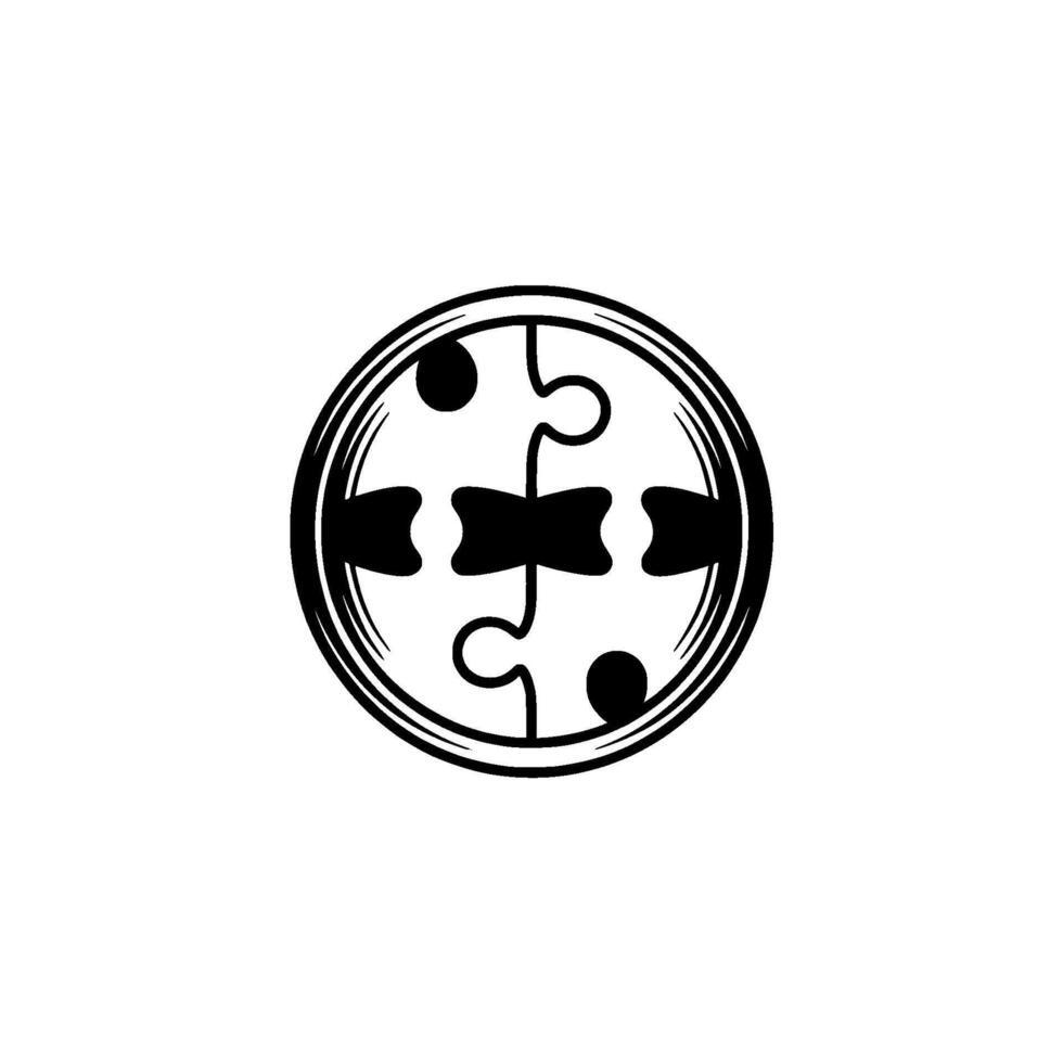 Circular Puzzle Completion Minimalist vector
