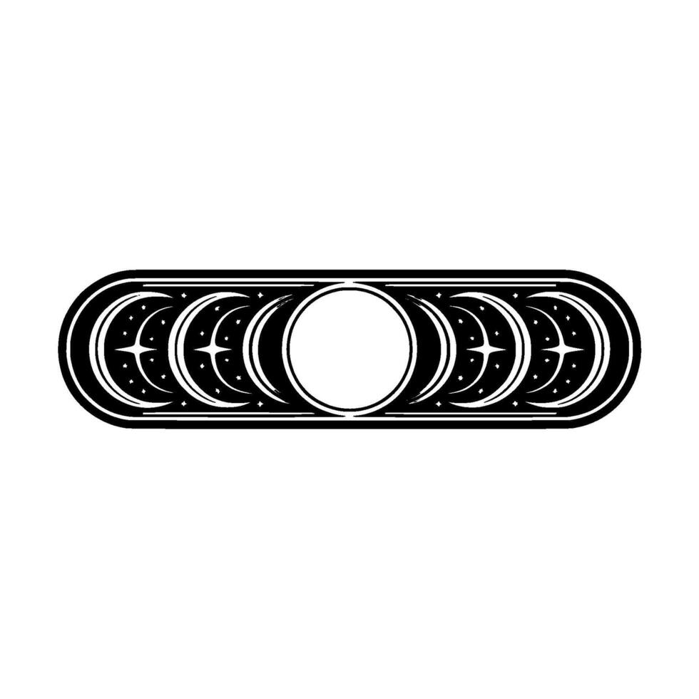 Celestial Phases Retro Moon vector