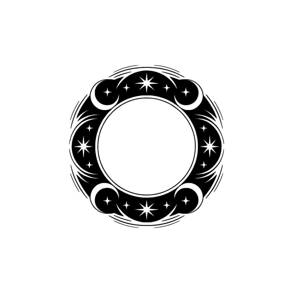 Celestial Circle Minimalist Starry Emblem vector