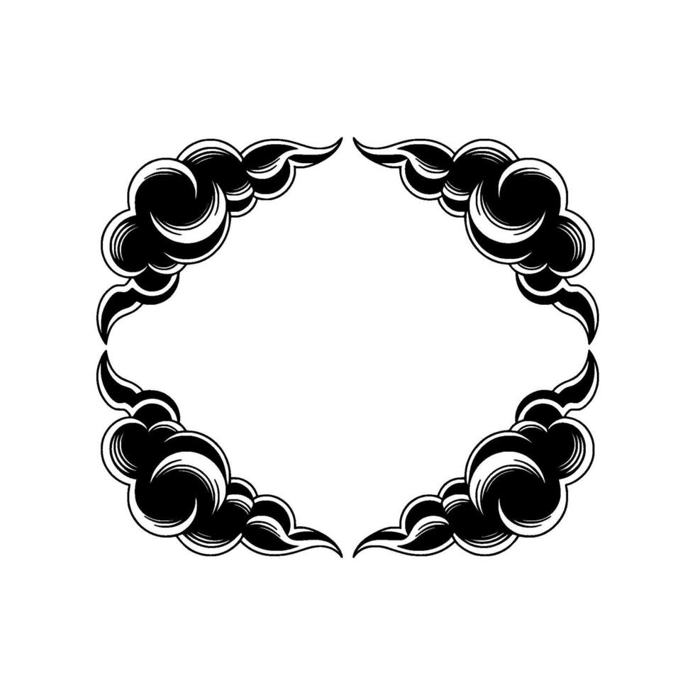 Stylized Cloud Frame, Minimalist vector