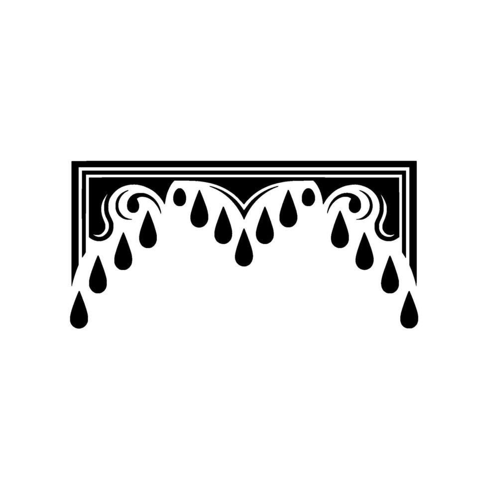 Geometric Rain Ornament, Vintage Elegance vector