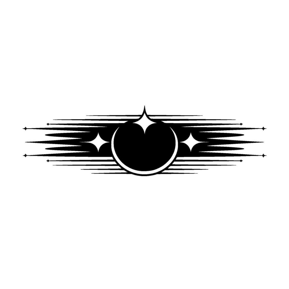 Celestial Emblem Vintage Starburst Ornament, Retro vector