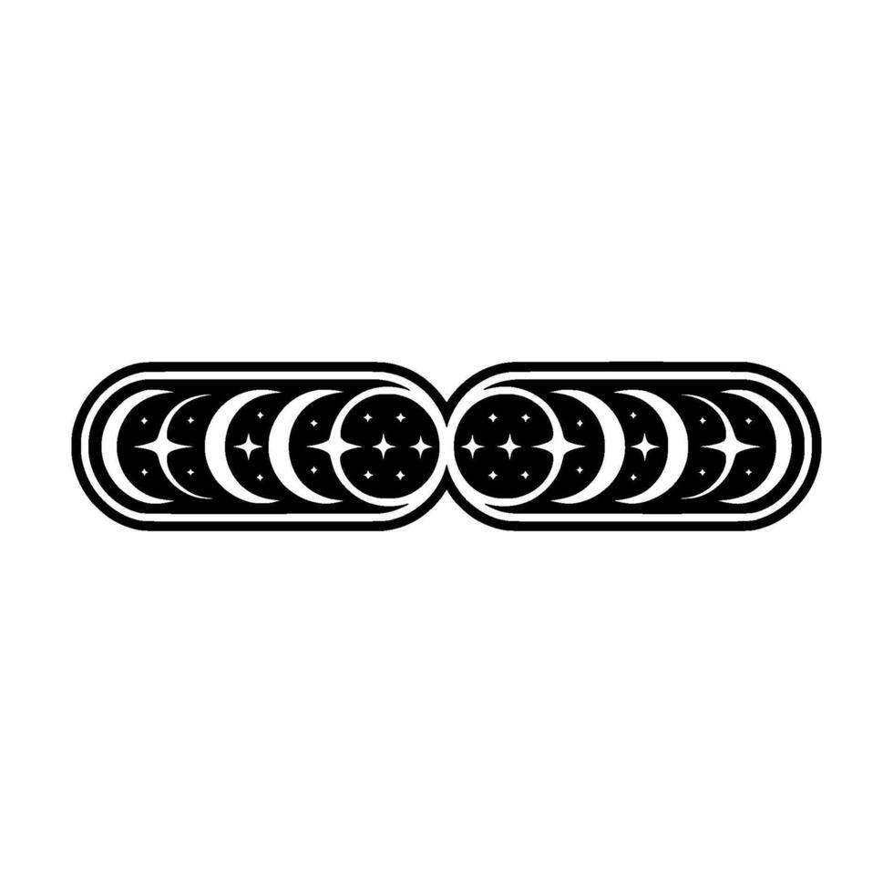 Celestial Cycle Emblem, Vintage Moon Illustration vector