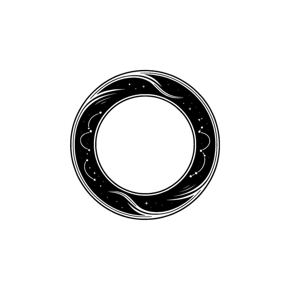 Celestial Circle Minimalist Starry Emblem, Star vector