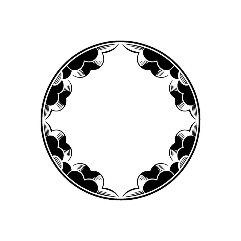 Intricate Circular Ornament, Vintage Style Border vector
