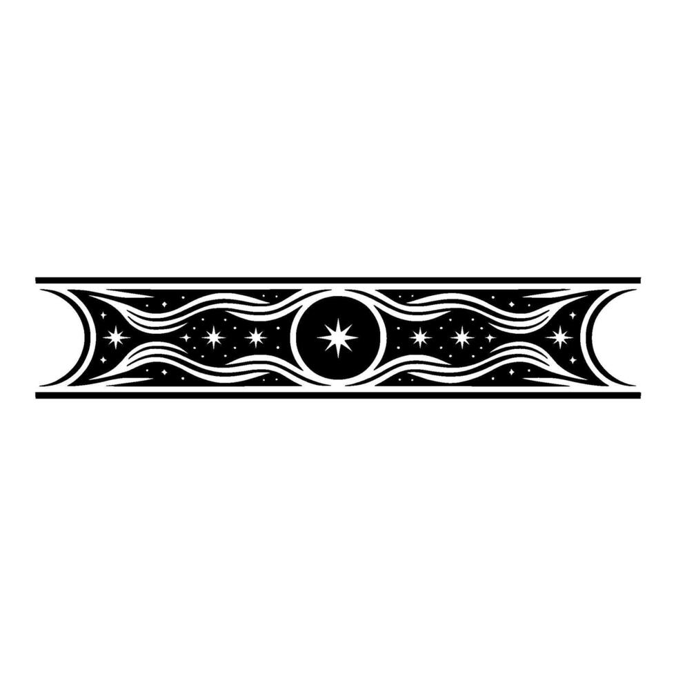 Celestial Band Stylized Moon Star Ornament vector