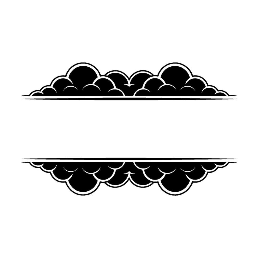 Stylized Cloud Border, Minimalist Element vector