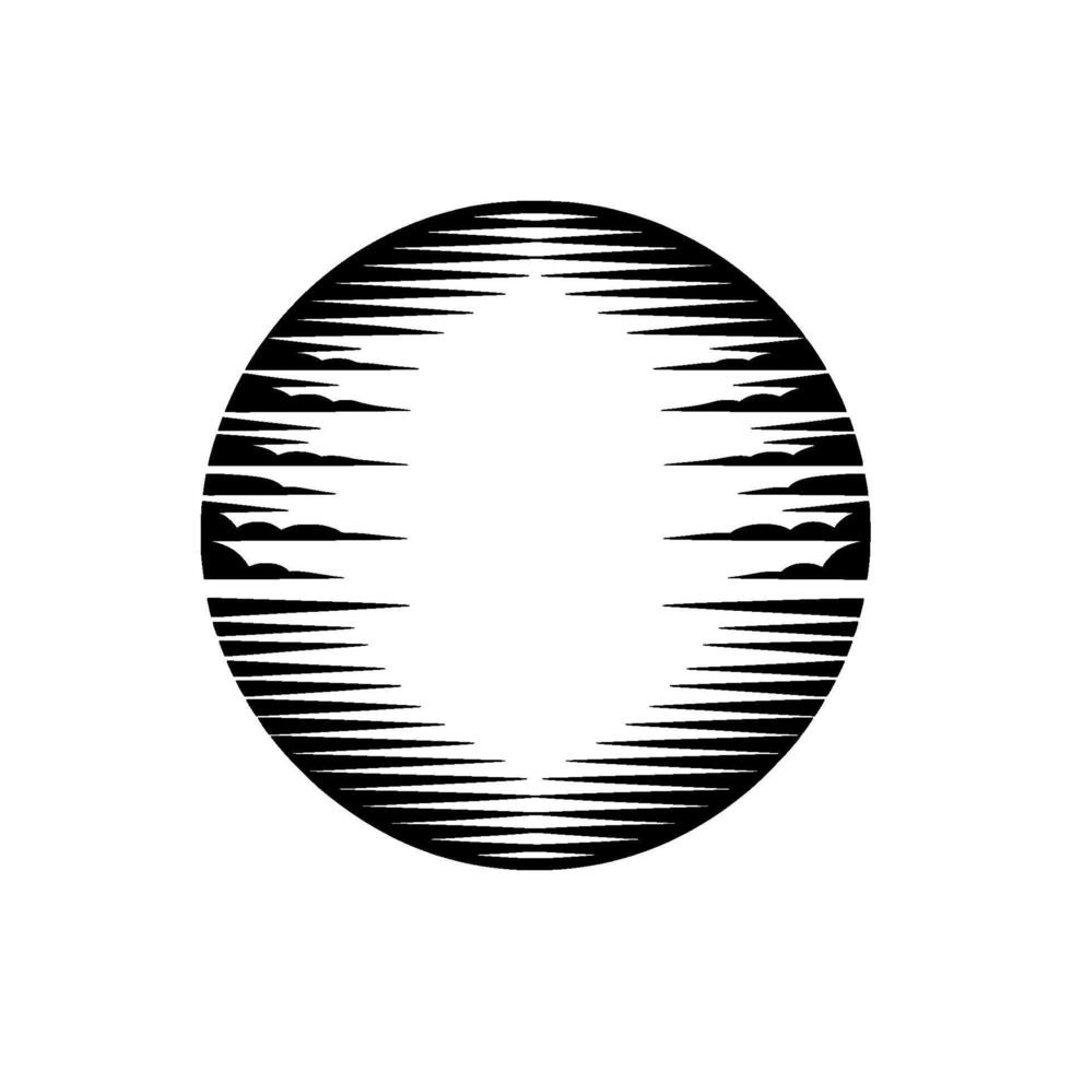 Abstract Radial Vortex, Minimalist Silhouette vector