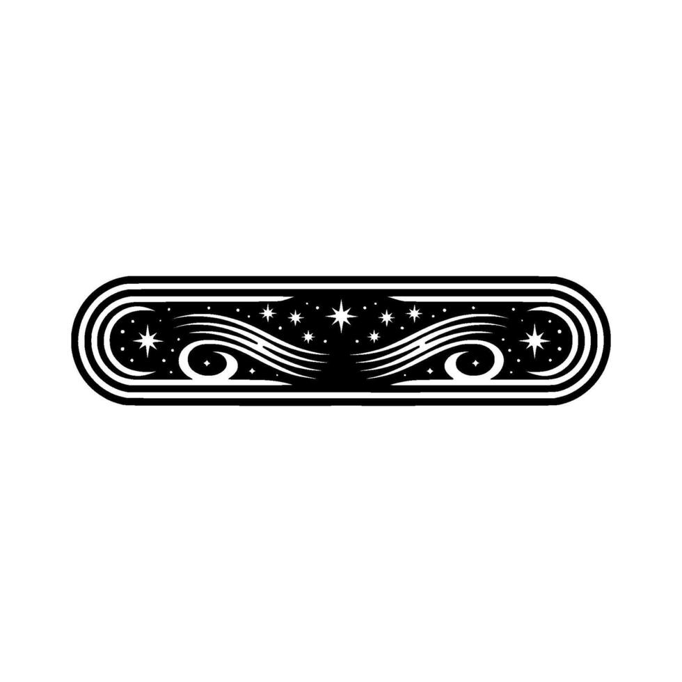 Celestial Scroll Vintage Ornament, Starry Deco vector