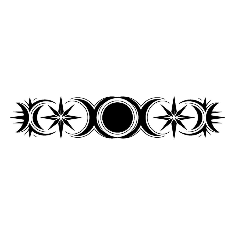 Celestial Cycle Three Moon Phases with Starbursts vector