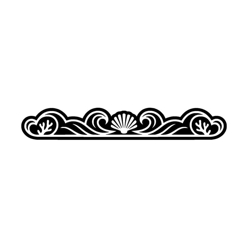 Elegant Marine Ornament Border, Vintage Style vector