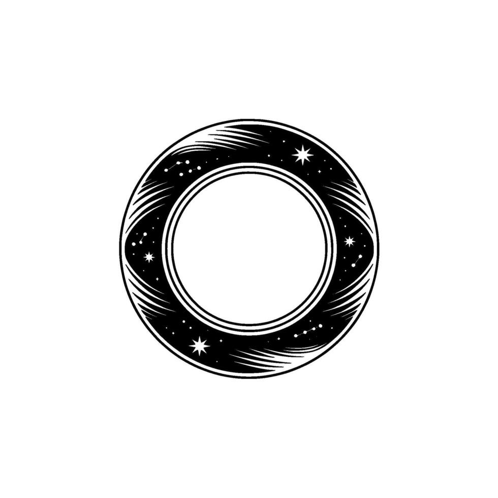 Celestial Circle Cosmic Starry Monogram vector