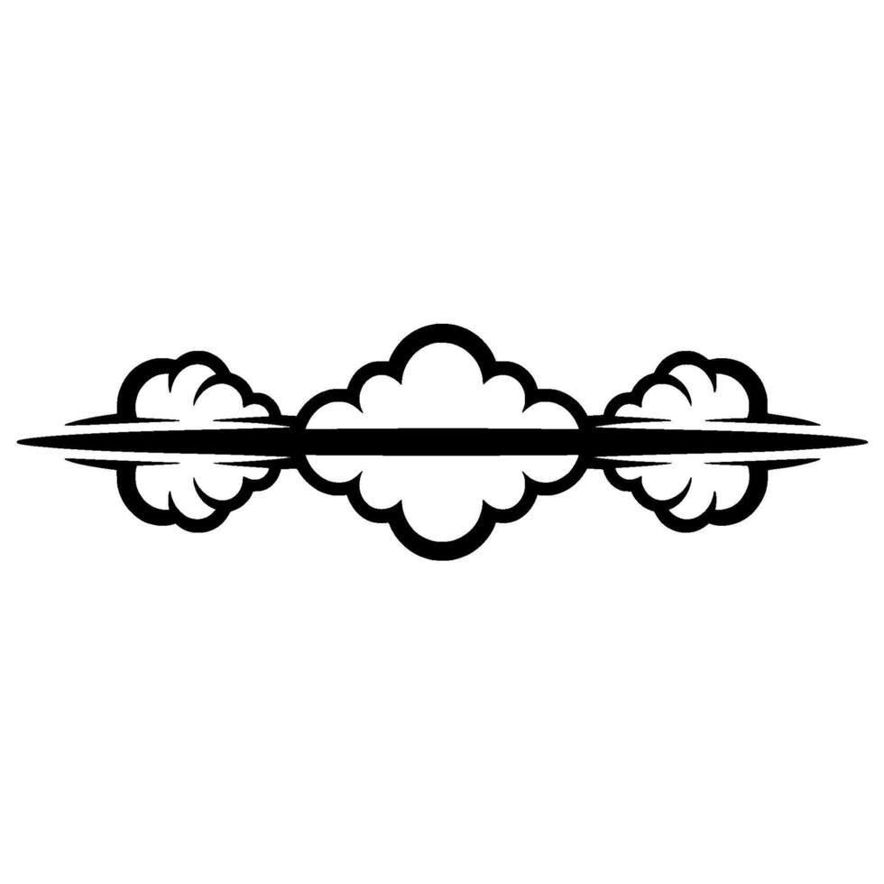 Stylized Cloud Border, Minimalist, Geometric vector