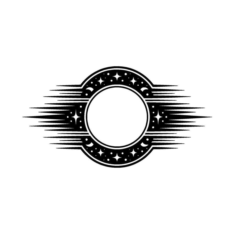 Celestial Emblem Solar Halo with Cosmic Trails vector