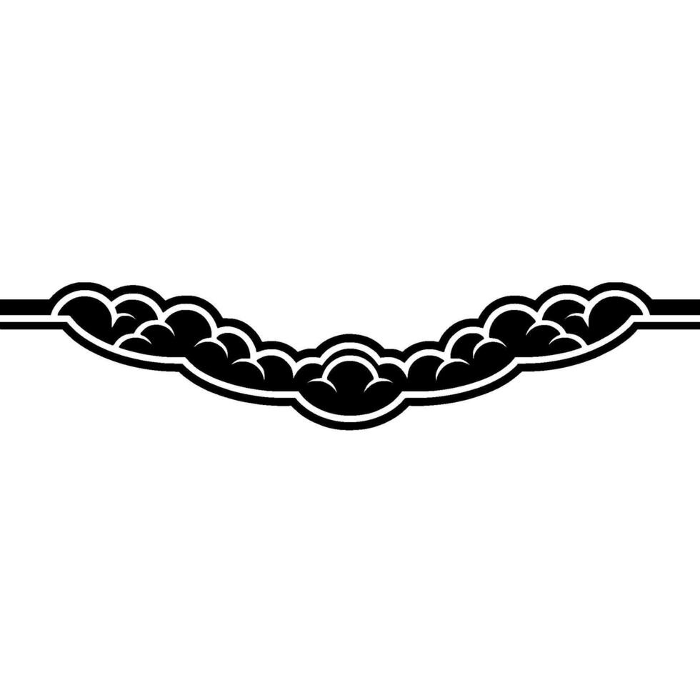 Stylized Cloud Border, Minimalist, Line vector