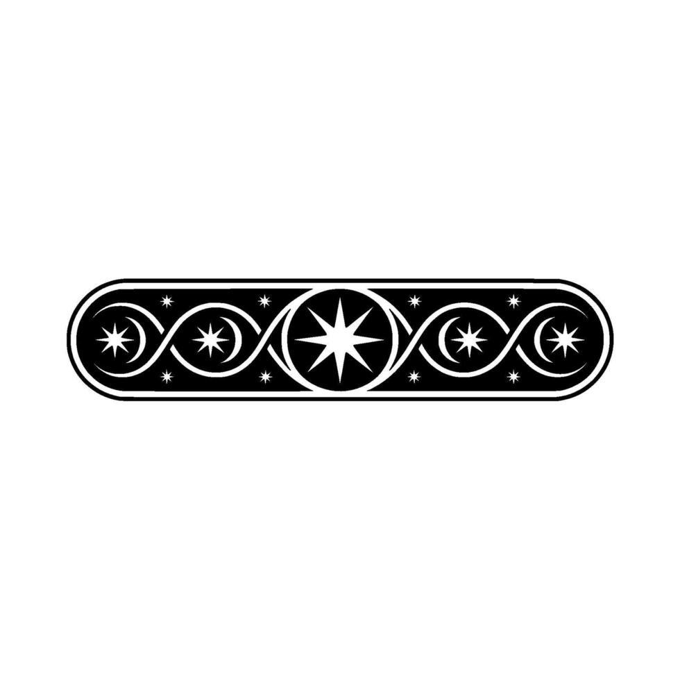 Celestial Border Stylized Starburst Ornament, Stars vector