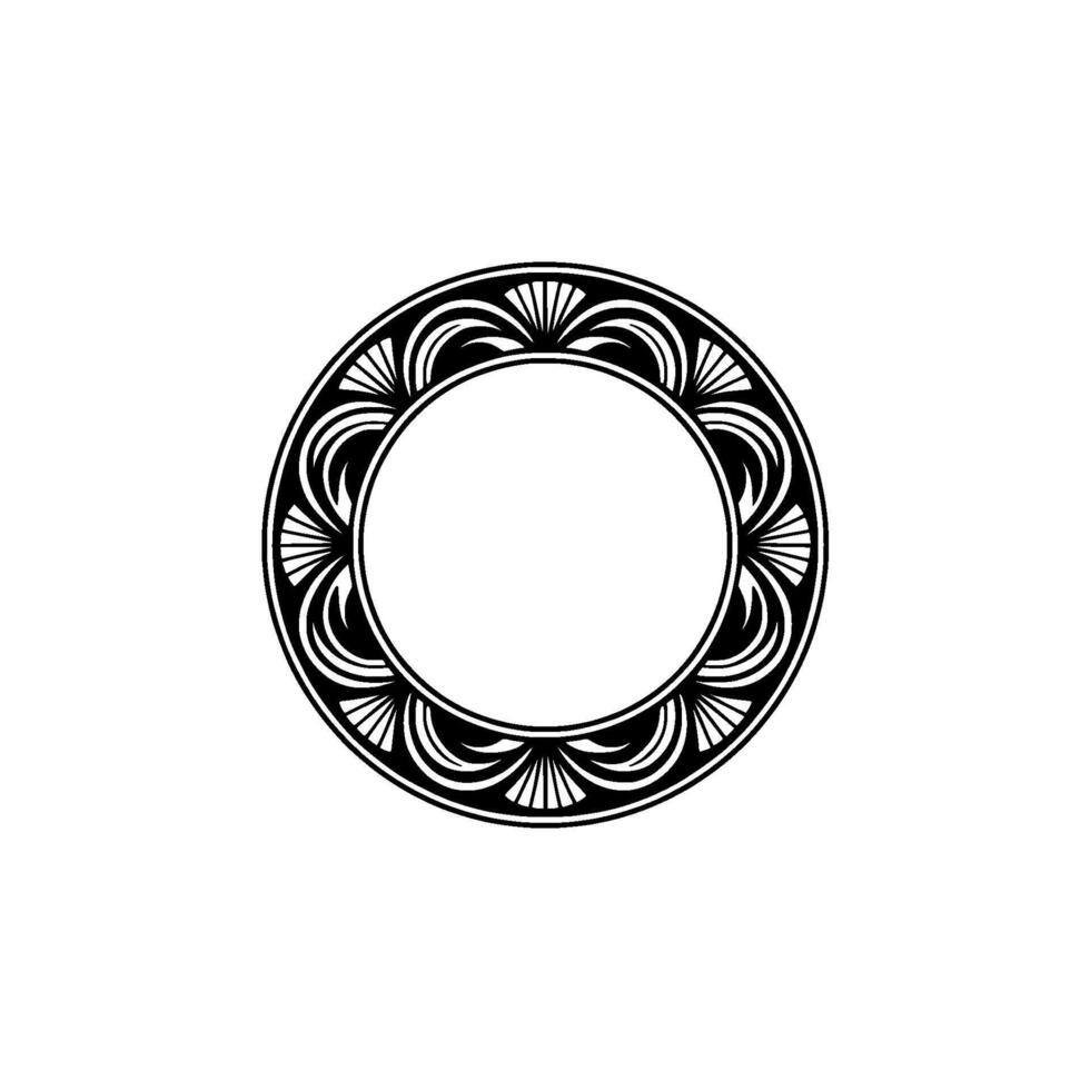 Art Deco Circle Frame, Elegant Ornamentation, Minimalist vector
