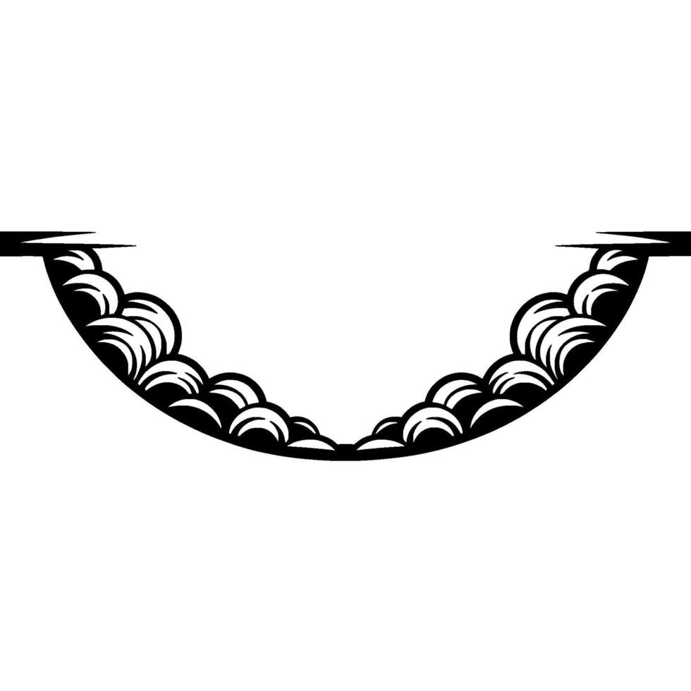 Minimalist Wave Crests, Geometric Serenity vector