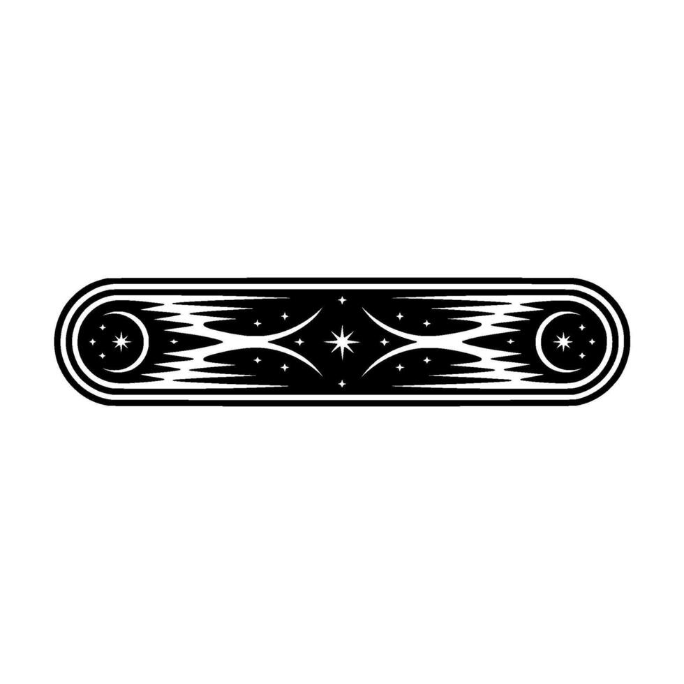 Celestial Scroll Vintage Starry Emblem vector