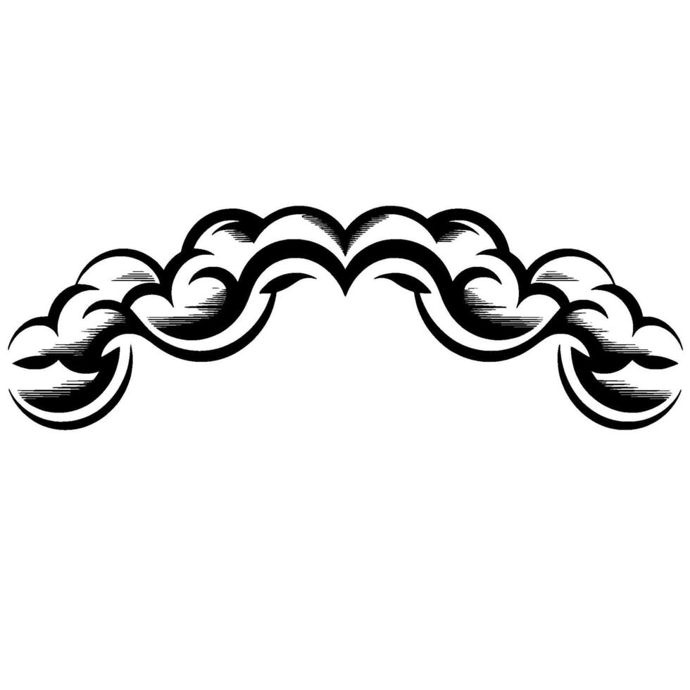 Stylized Wave Border, Vintage Element vector