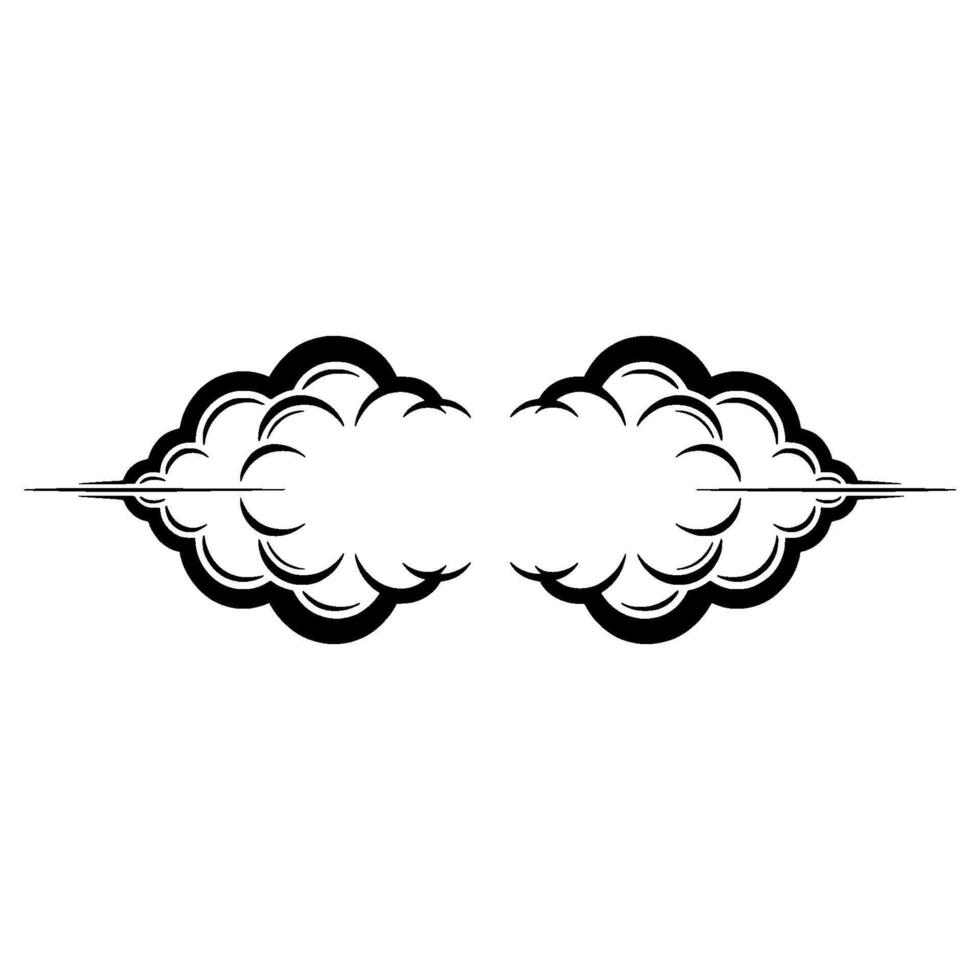 Stylized Cloud Border, Minimalist , Symbolic Element vector