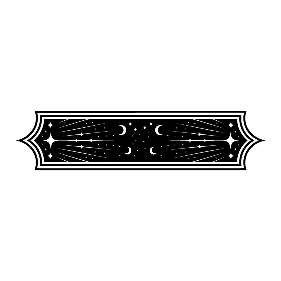 Celestial Emblem Vintage Moon Star Border, Stars vector