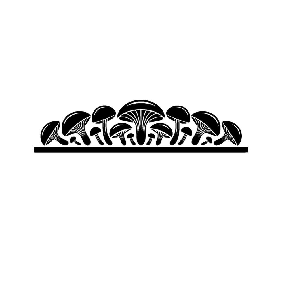 Stylized Mushroom Border, Geometric , Minimalist Illustration vector