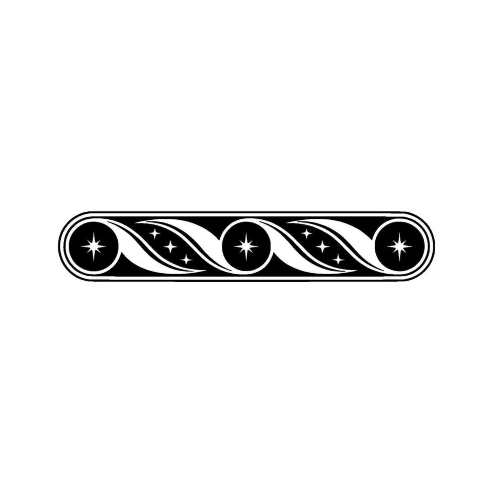 Stylized Scroll Border, Celestial Motif vector